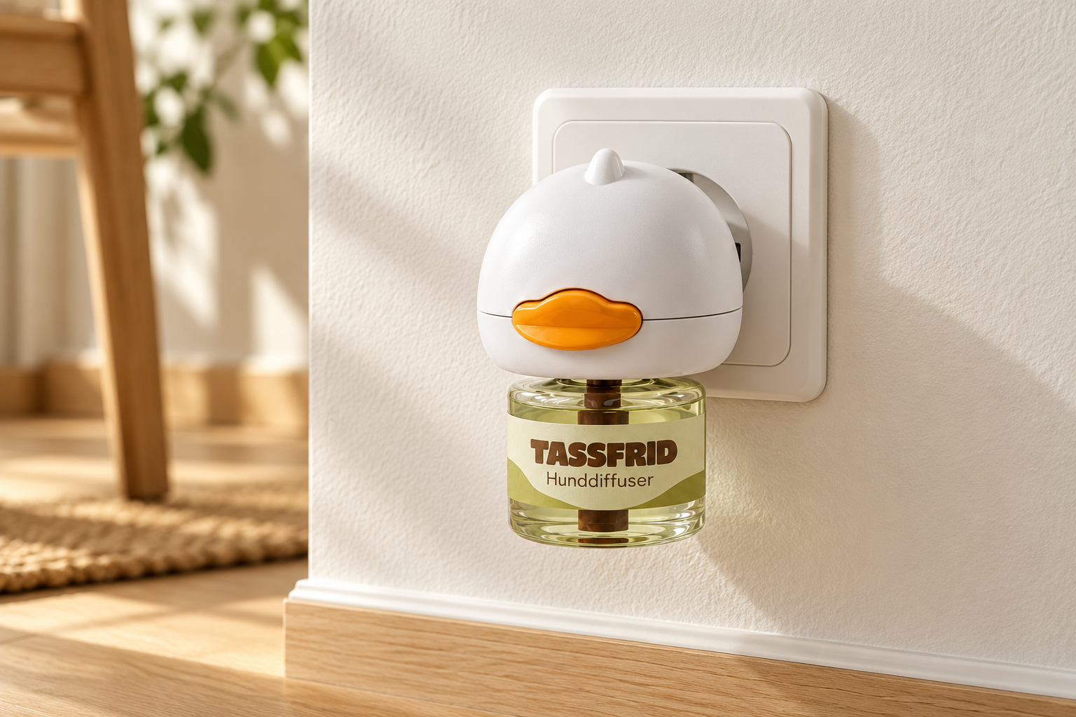 Tassfrid hunddiffuser ansluten till ett vägguttag